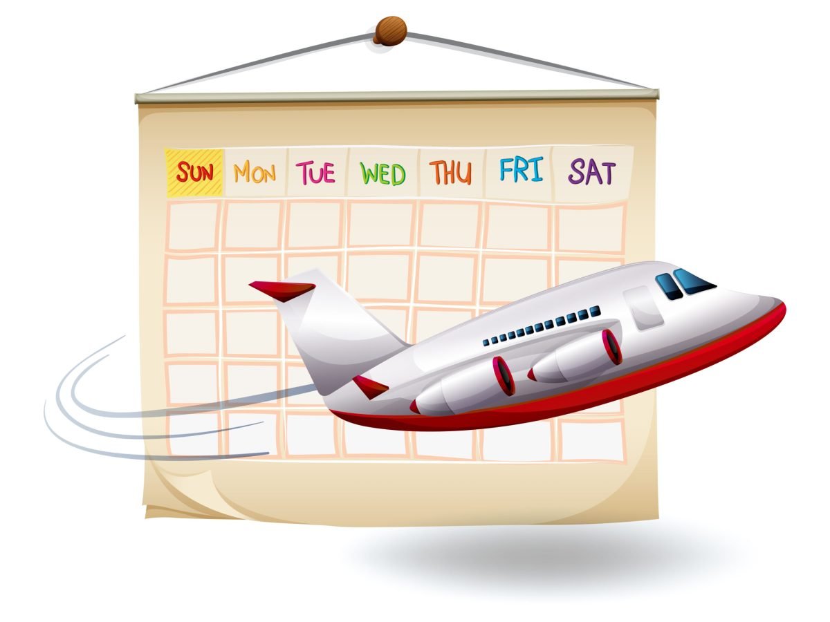 A planned holiday trip on a white background